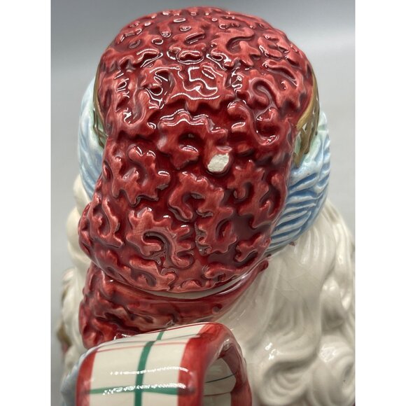 Christmas Santa tea pot & lid Avon St. Nicholas red stocking toy solider READ - Picture 4 of 8